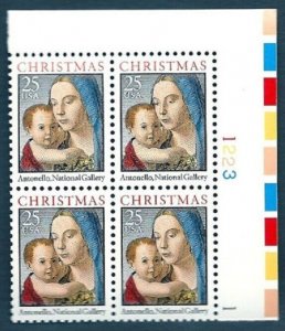 ALLY'S US Plate Block Scott #2514 25c Christmas - Madonna [4] MNH F/VF [STK]