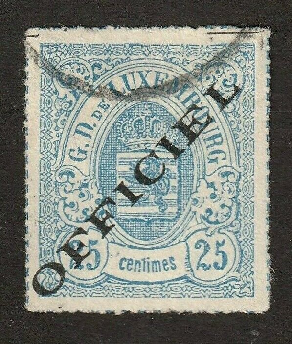 Luxembourg stamp #o7, used, Official, BOB, 1875, rouletted, SCV $1400.00 