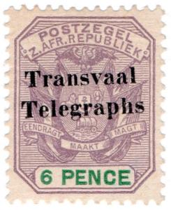 (I.B) Transvaal Telegraphs : 6d Overprint