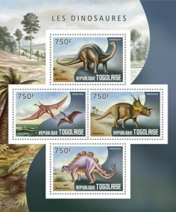 2014 TOGO MNH. DINOSAURS   |  Y&T Code: 3996-3999  |  Michel Code: 6001-6004