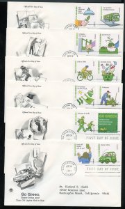 US 4524c-n Go Green Addr partial set 6 PCS cachet matched address FDC