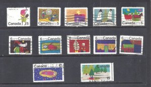 CANADA # 519-530 USED 1970 CHRISTMAS ISSUE UNTAGGED BS29348