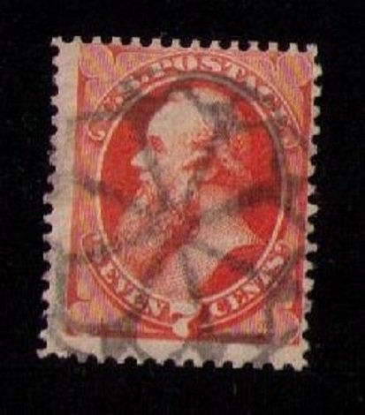 US Sc 160 Used WAFFLE TYPE CANCELLATIONOrg Vermilion.F-VF