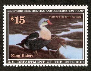 US Sc RW58 Multicolor $15.00 1991 Mint Never Hinged Original Gum Duck