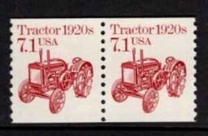 US Transportation Coil 07.1 cents Scott 2127 Strip of 2 Plate #0 FREE SHIPPING