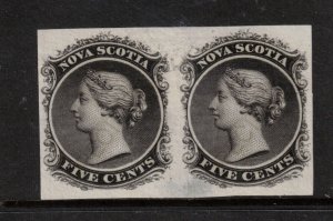 Nova Scotia #12TCV Very Fine Proof Pair On India Paper Type B Specimen In Gold