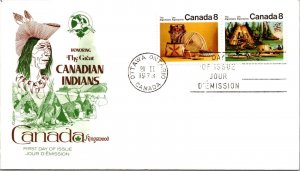 Canada 1973 FDC - The Great Canadian Indians - Ottawa, Ont - F78814