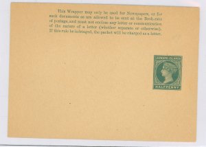Leeward Islands  1/2d green wrapper on buff
