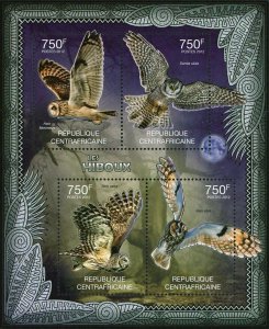 Owls Stamp Asio Flammeus Asio Otus Strix Varia S/S MNH #3636 / Bl.942