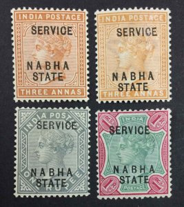 MOMEN: INDIA NABHA SG #O11,O12,O19,O20 MINT OG H/1NH(3a) £200 LOT #63748