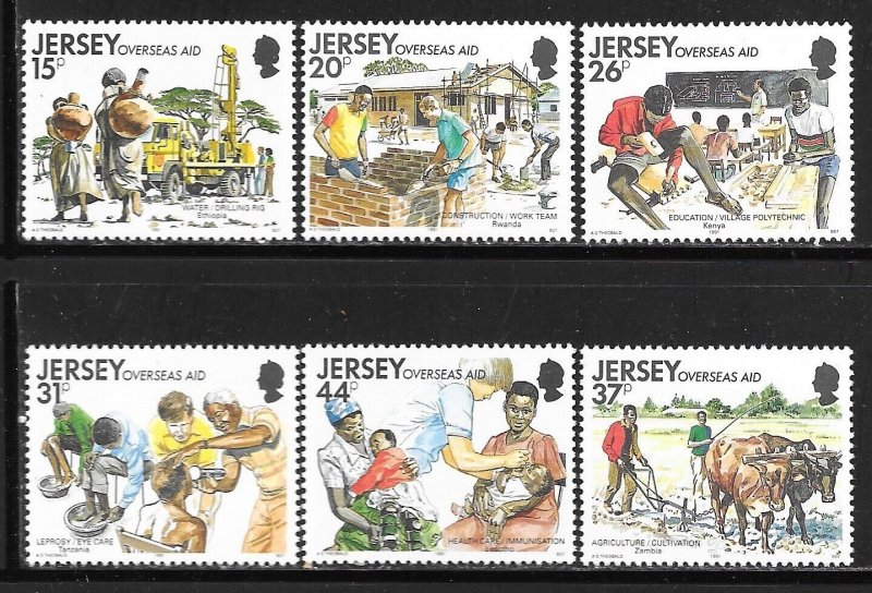 GB - JERSEY Sc 572-77 NH ISSUE OF 1991 - AID - ANIMALS 