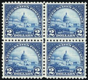 572, Mint $2 US Capital VF/XF NH Block of Four Cat $480.00+ - Stuart Katz