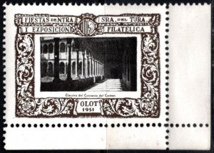 1951 Spain Poster Stamp Festival of Our Lady of Tura And Philatelic Exhibition