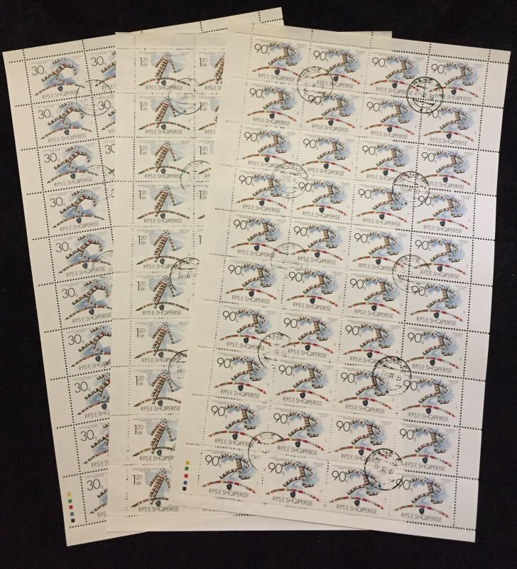 ALBANIA 1990 Football World Cup Set in Sheets Used (120 Stamps) AL29