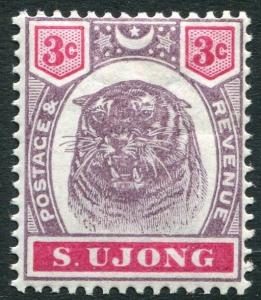 SUNGEI UJONG-1895 3c Dull Purple & Carmine Sg 55 LIGHTLY MOUNTED MINT V19916