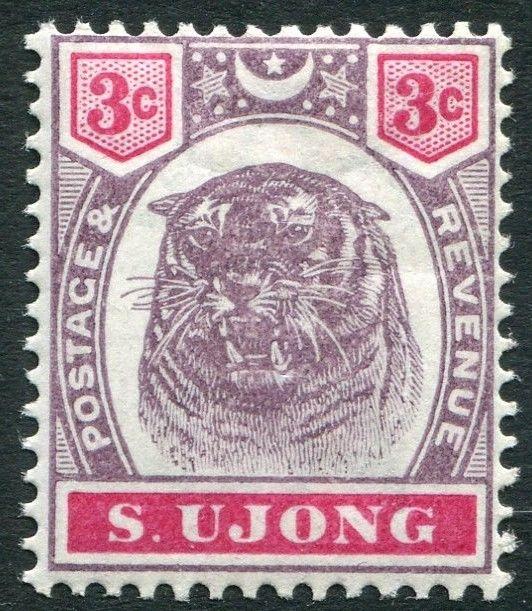 SUNGEI UJONG-1895 3c Dull Purple & Carmine Sg 55 LIGHTLY MOUNTED MINT V19916