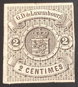 Luxembourg #5 Unused 2c black Coat of Arms 1860