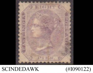 EAST INDIA - 1865 8pies SG#56 QUEEN VICTORIA QV - 1V - USED