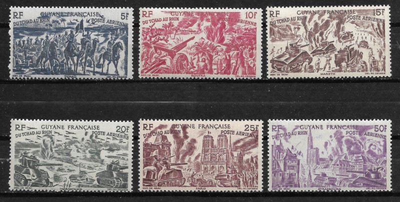 Doyle's_Stamps: French Guiana 1946 Chad to Rhine Set C12** to C17**