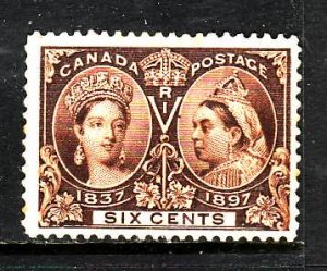 Canada-Sc#55- id2-unused no gum 6c yellow brown -Queen Victoria-Diamond Jubilee-