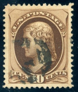 US Stamp #188 Jefferson 10c - PSE Cert - VF-XF 85 - USED - See Description Below