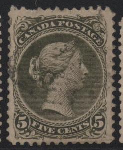 Canada Scott #26 VF Used Stamp, Sound & Light Cancel
