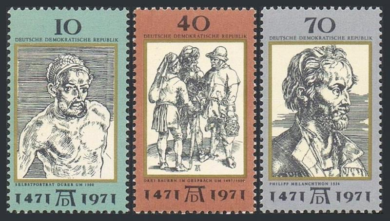 Germany-GDR 1298-1300,MNH.Michel 1672-1674. Art works by Albrecht Durer,1971.