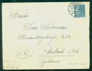 DENMARK 1940, 30ore tied on cover to GERMANY with censor tape reverse, VF