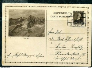 Slovakia Postal Stationary Card cancel 28.3.1934 Tatry 11263