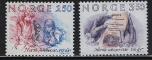 NORWAY 848-849   MINT HINGED WEEKLY PRESS SET