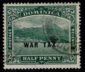 DOMINICA GV SG57, ½d deep green, FINE USED.