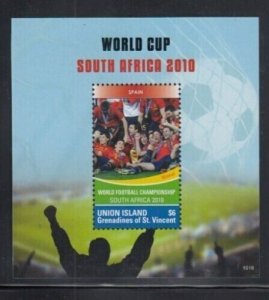 Union Island 2010 - World cup - Spain - Souvenir Stamp Sheet - MNH