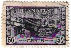 CANADA SCOTT#261 1942 50c MUNITIONS FACTORY - USED