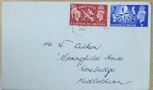 GB FDC 1951 FESTIVAL OF BRITAIN ‘EDINBURGH 3 MAY 1951’