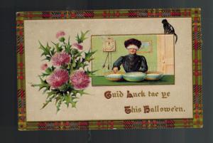 1909 Postcard Cover Halloween Durham Canada Blindfolded Woman Good Luck