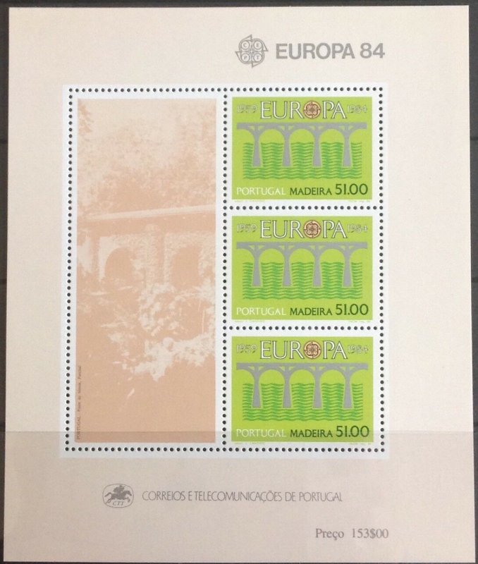 PORTUGAL MADEIRA  EUROPA SHEET 1984 SGMS207  CAT £19