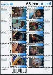 Netherlands B762 aj sheet,MNH. UNICEF,65th Ann. 2011.