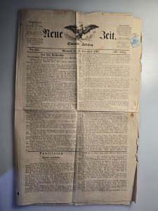 Austrian newspaper with stamp 1861