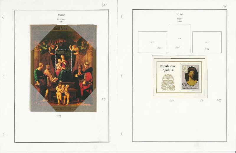 Togo Stamp Collection on 35 Steiner Pages, 1980-1988 With Disney, JFZ