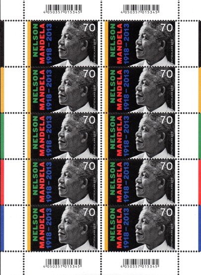 Germany - 2018 100th Birth Anniversary of Nelson Mandela Joint Issue Sheet MNH**