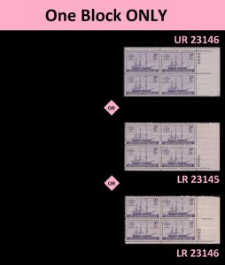 US 923 Steamship Savannah 3c plate block 4 MNH 1944