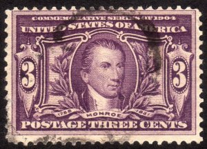 1904, US 3c, James Monroe, Used, Sc 325