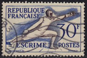 France - 1953 - Scott #702 - used - Sport Fencing