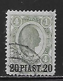Austrian Offices in the Turkish Empire 38 20pi on 4k Franz Josef Used (z3)
