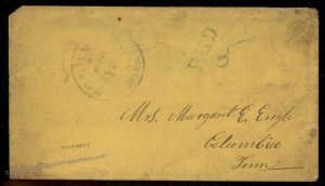 CSA 1861 Columbus GA Georgia Civil War Confederate Stampless Paid 5 Cover 92867