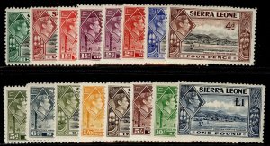 SIERRA LEONE GVI SG188-200, complete set, LH MINT. Cat £140.