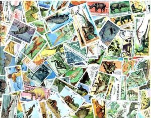 Dinosaurs, Prehistoric Animals Collection of 200 Different Stamps