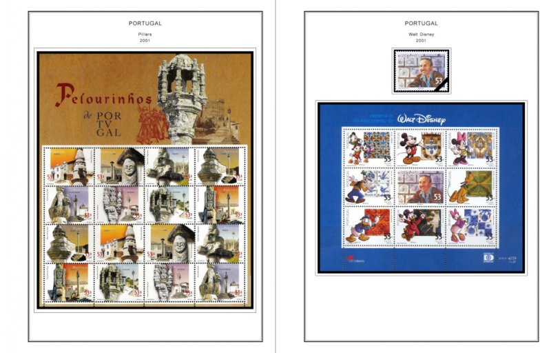 COLOR PRINTED PORTUGAL 2000-2010 STAMP ALBUM PAGES (214 illustrated pages)