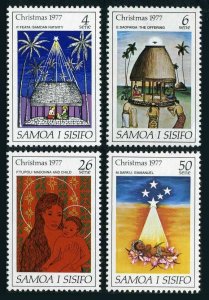 Samoa 462-465,465a sheet,MNH.Michel 362-365,Bl.14. Christmas 1977.Nativity.