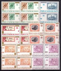 Papua New Guinea 1973 Beautiful Stamp on Stamp (6v Cpt, B/4) MNH